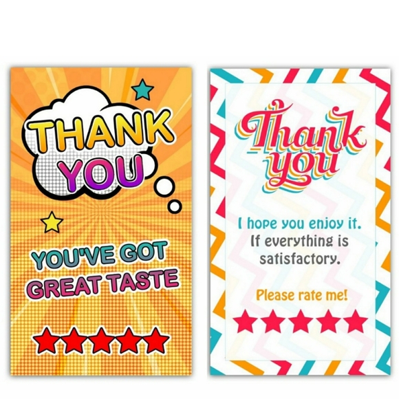 ♥️ 5x25 / 50 Thank You Cards - Picture 1 of 13